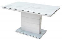 Стол ALTA 140 GREY-WHITE MARBLE/ WHITE глазурованное стекло - интернет-магазин недорогой мебели "Мебель в дом" город Советский, город Югорск