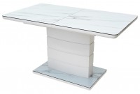 Стол ALTA 120 GREY-WHITE MARBLE/ WHITE глазурованное стекло - интернет-магазин недорогой мебели "Мебель в дом" город Советский, город Югорск